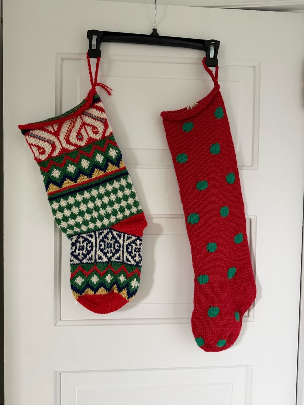 Holiday Knit Christmas Stockings - Red & Green